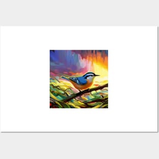 Nuthatch at Sunrise Posters and Art